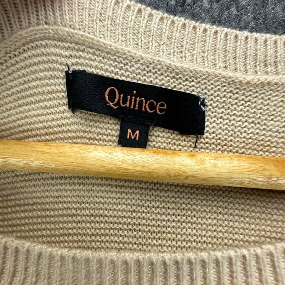 **SOLD**Quince Sweater Womens Medium Beige Cashmere Blend Dolman Minimalist - Picture 3 of 8